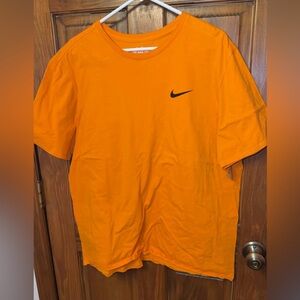 Nike Men's Bright Orange Tee with Black Swoosh